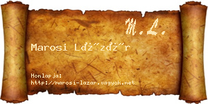 Marosi Lázár névjegykártya